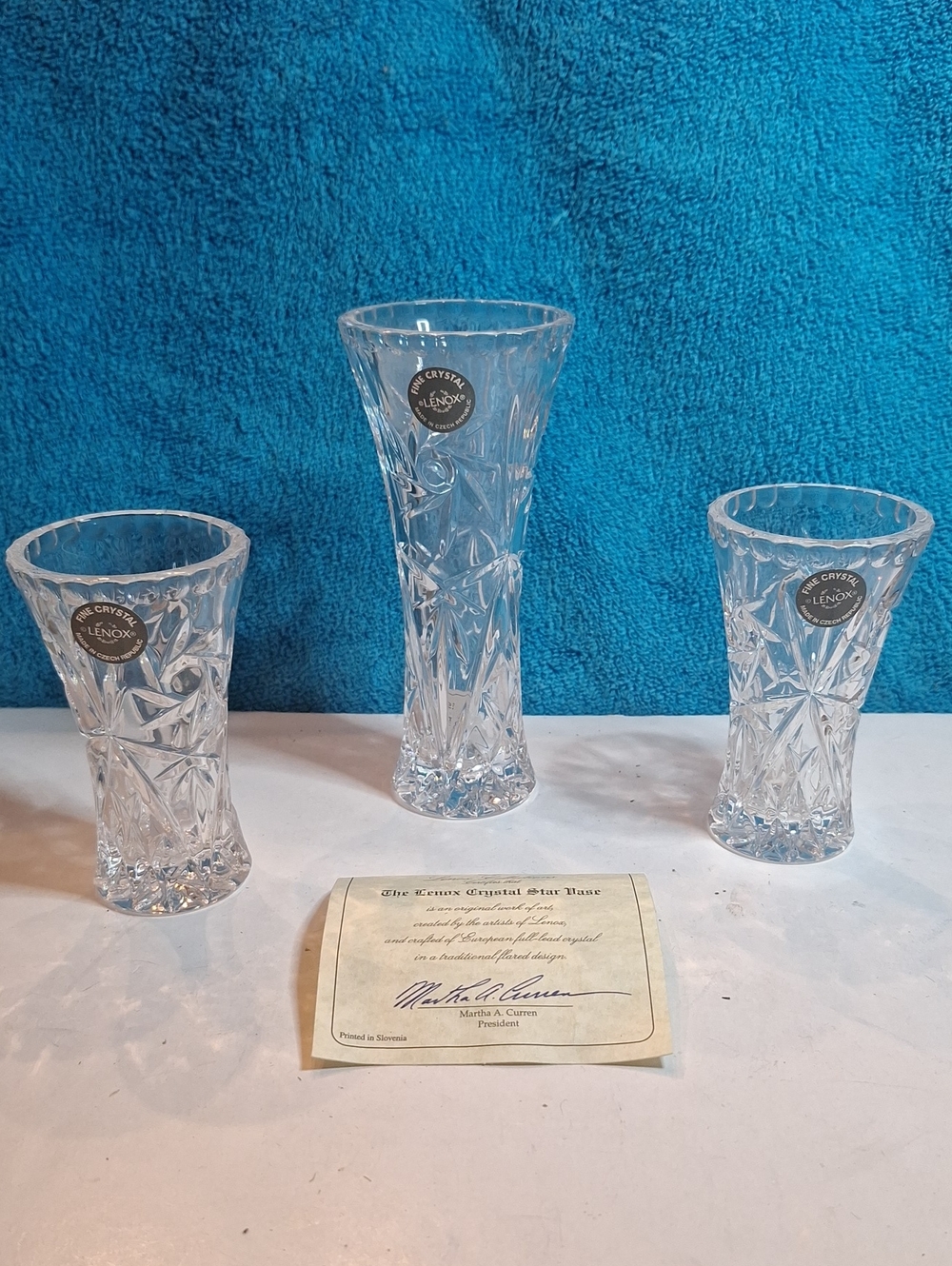 Lenox Crystal Star Vases from Lenox Collections 1 - 6 Inch and 2 - 4 Inches